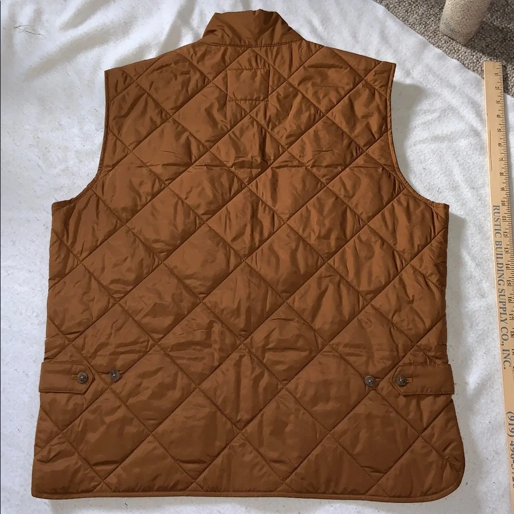 J Crew WALKER country vest men’s quilted saddle tan equestrian style large - Picture 5 of 11